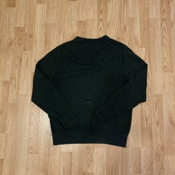 Eddie Bauer V-Neck Sweater Pullover Mens Small Green Cotton Cashmere Blend - Picture 4 of 8